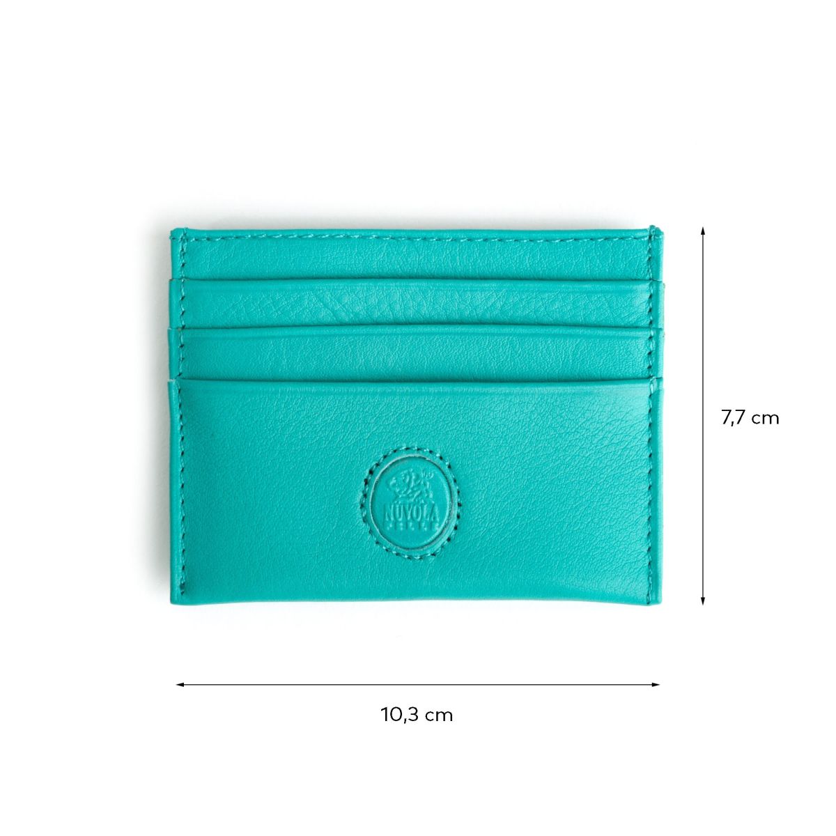 NUVOLA PELLE Minimalist leather credit card wallet - Turquoise