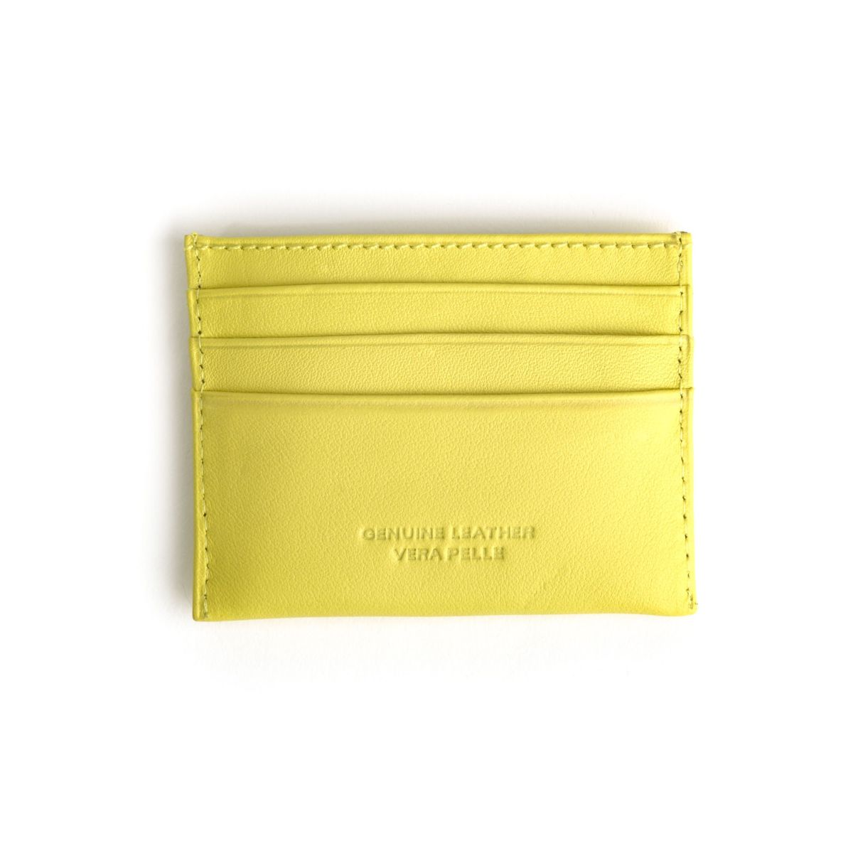 NUVOLA PELLE Minimalist leather credit card wallet - Lime