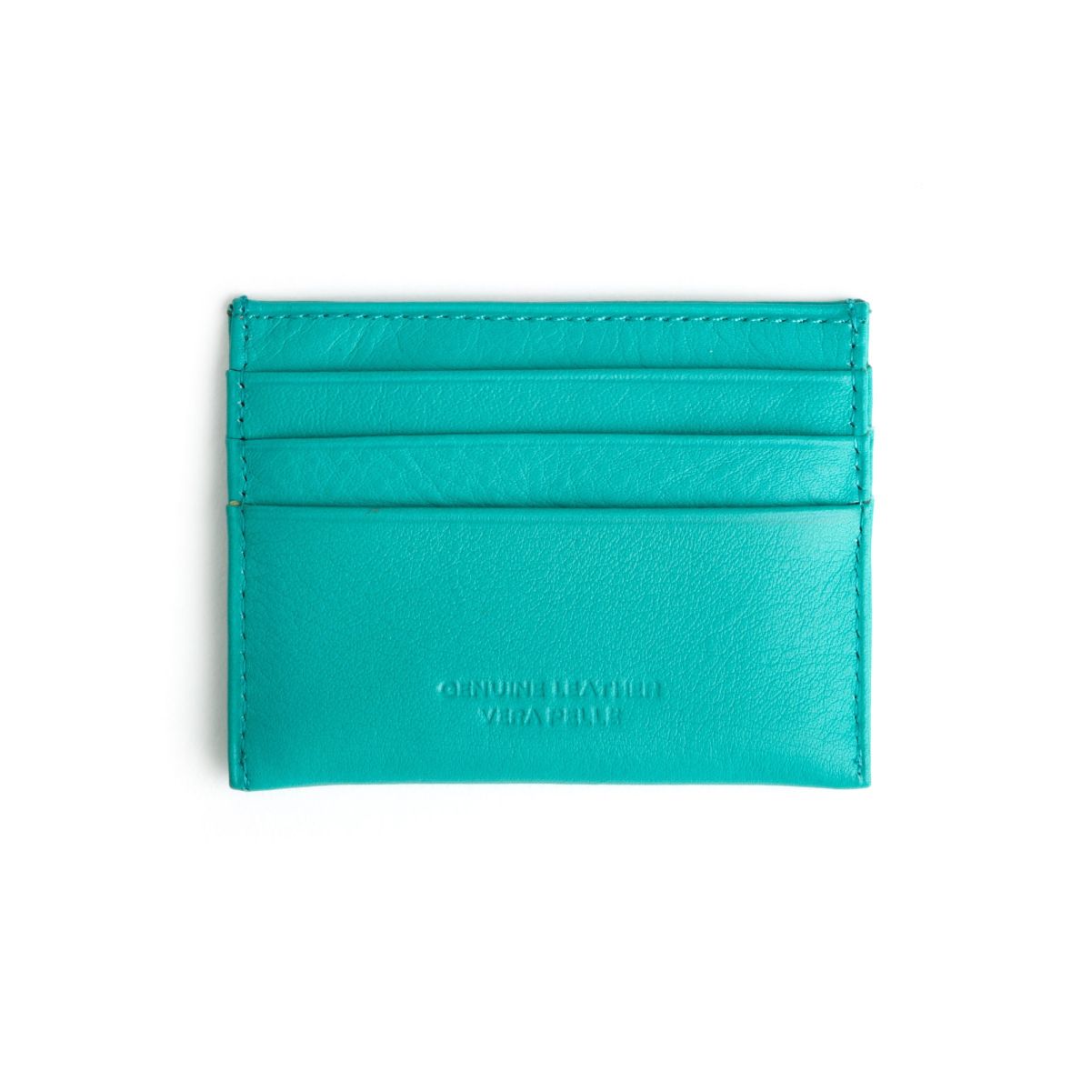 NUVOLA PELLE Minimalist leather credit card wallet - Turquoise