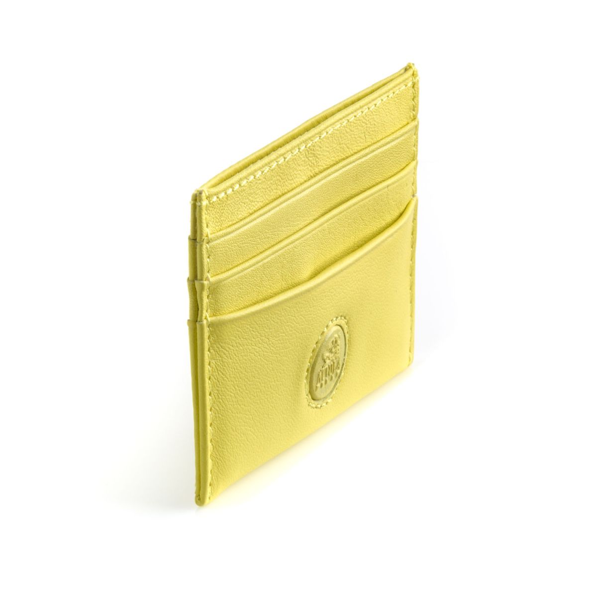 NUVOLA PELLE Minimalist leather credit card wallet - Lime