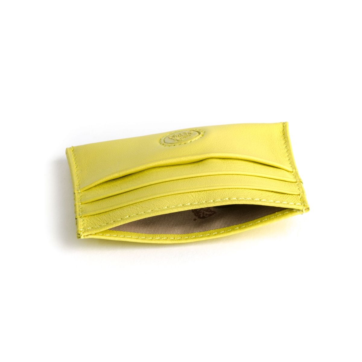 NUVOLA PELLE Minimalist leather credit card wallet - Lime