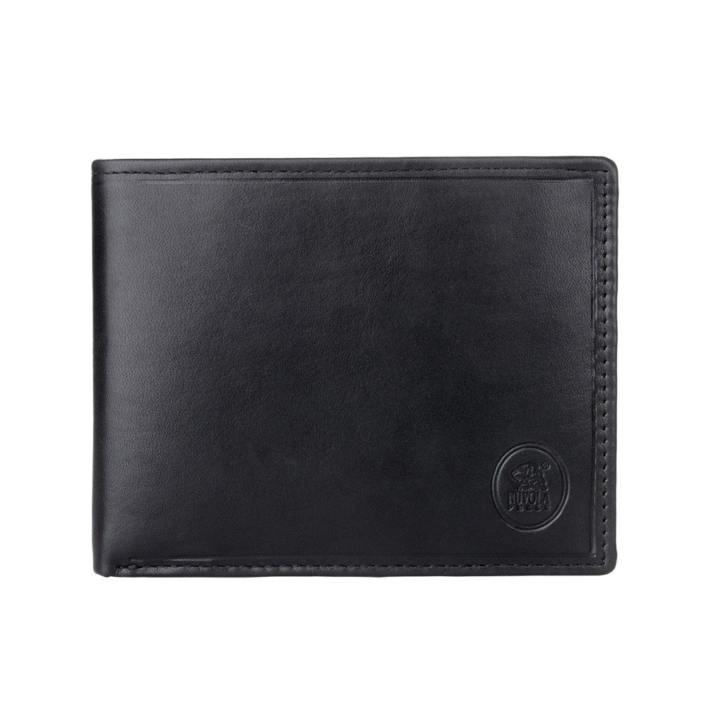 NUVOLA PELLE Mens Thin Leather Wallet - Black