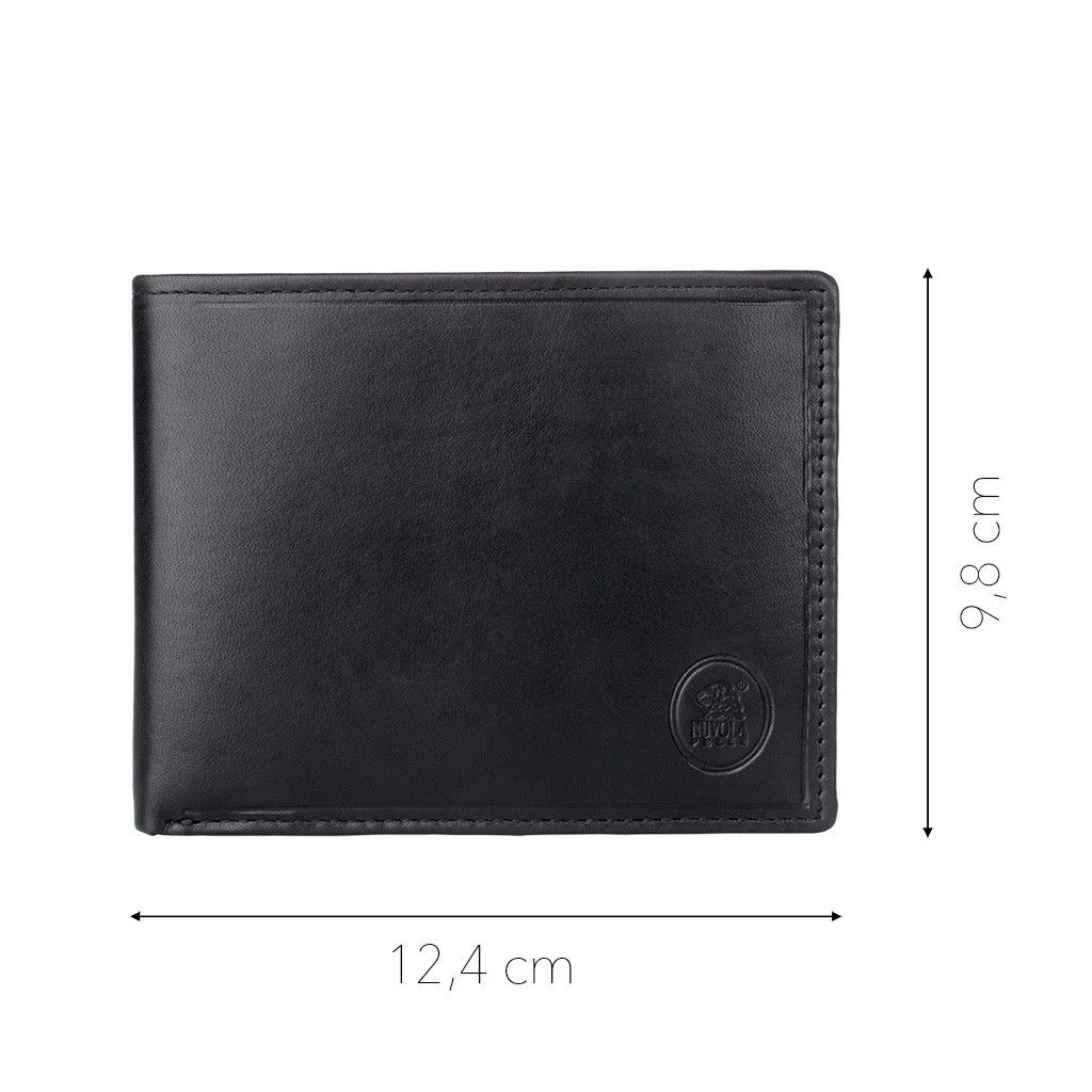 NUVOLA PELLE Mens Thin Leather Wallet - Black