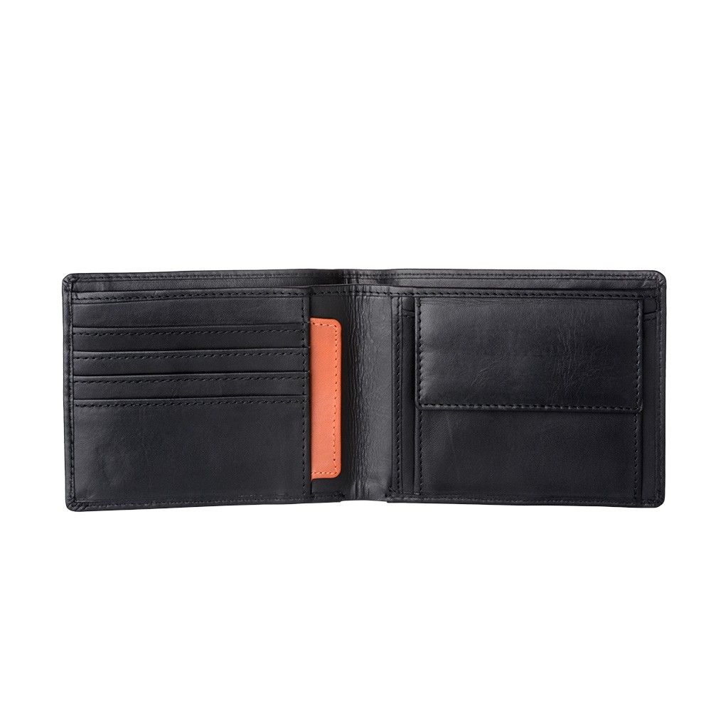 NUVOLA PELLE Mens Thin Leather Wallet - Black