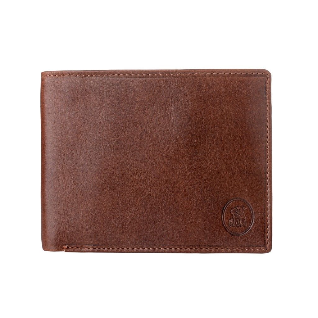 NUVOLA PELLE Mens Thin Leather Wallet - Brown