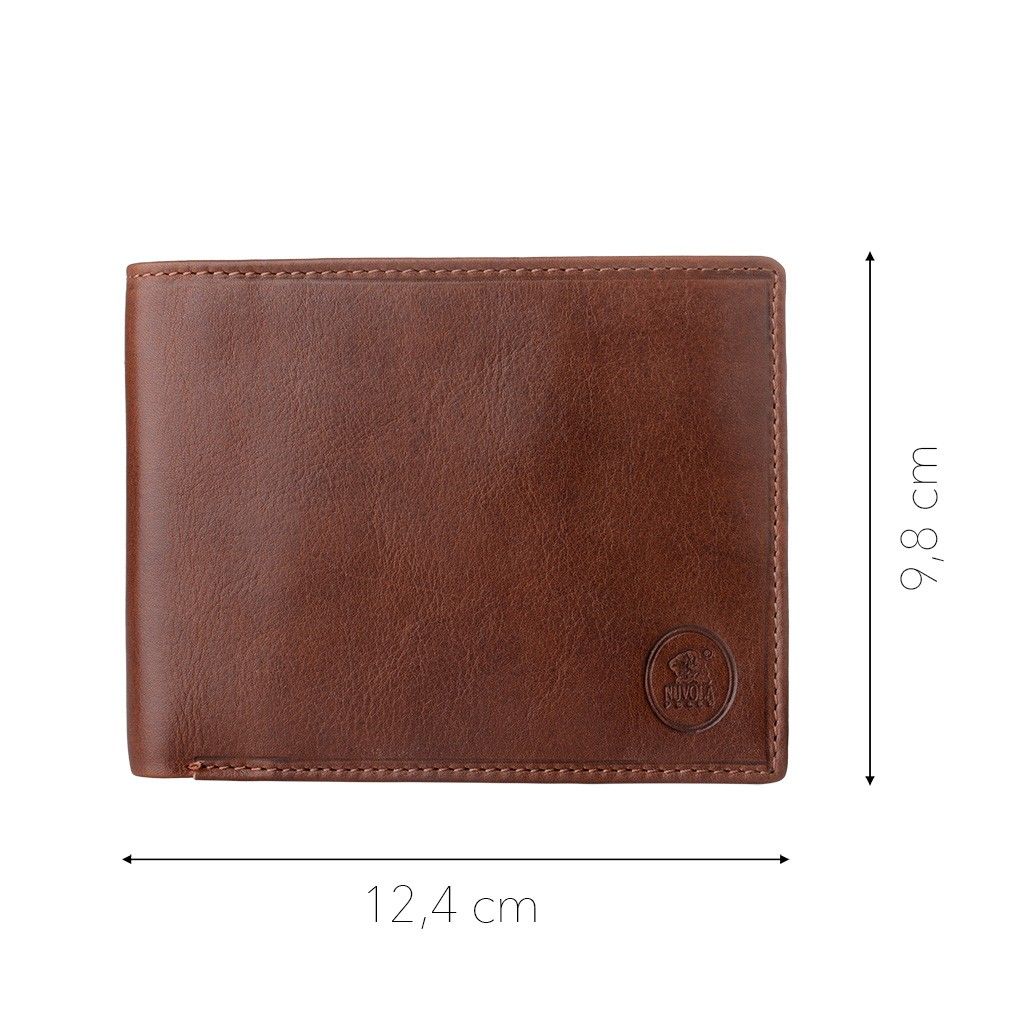 NUVOLA PELLE Mens Thin Leather Wallet - Brown