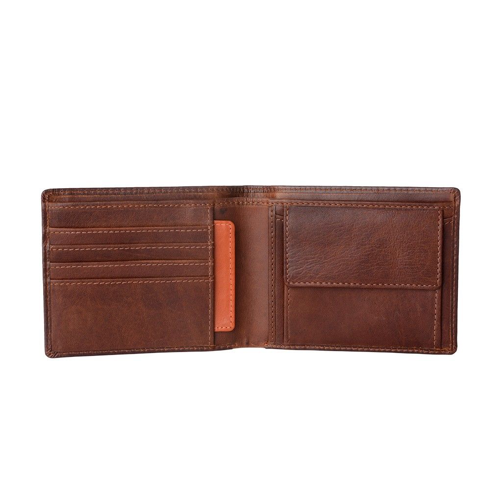 Mens Thin Leather Wallet - Brown