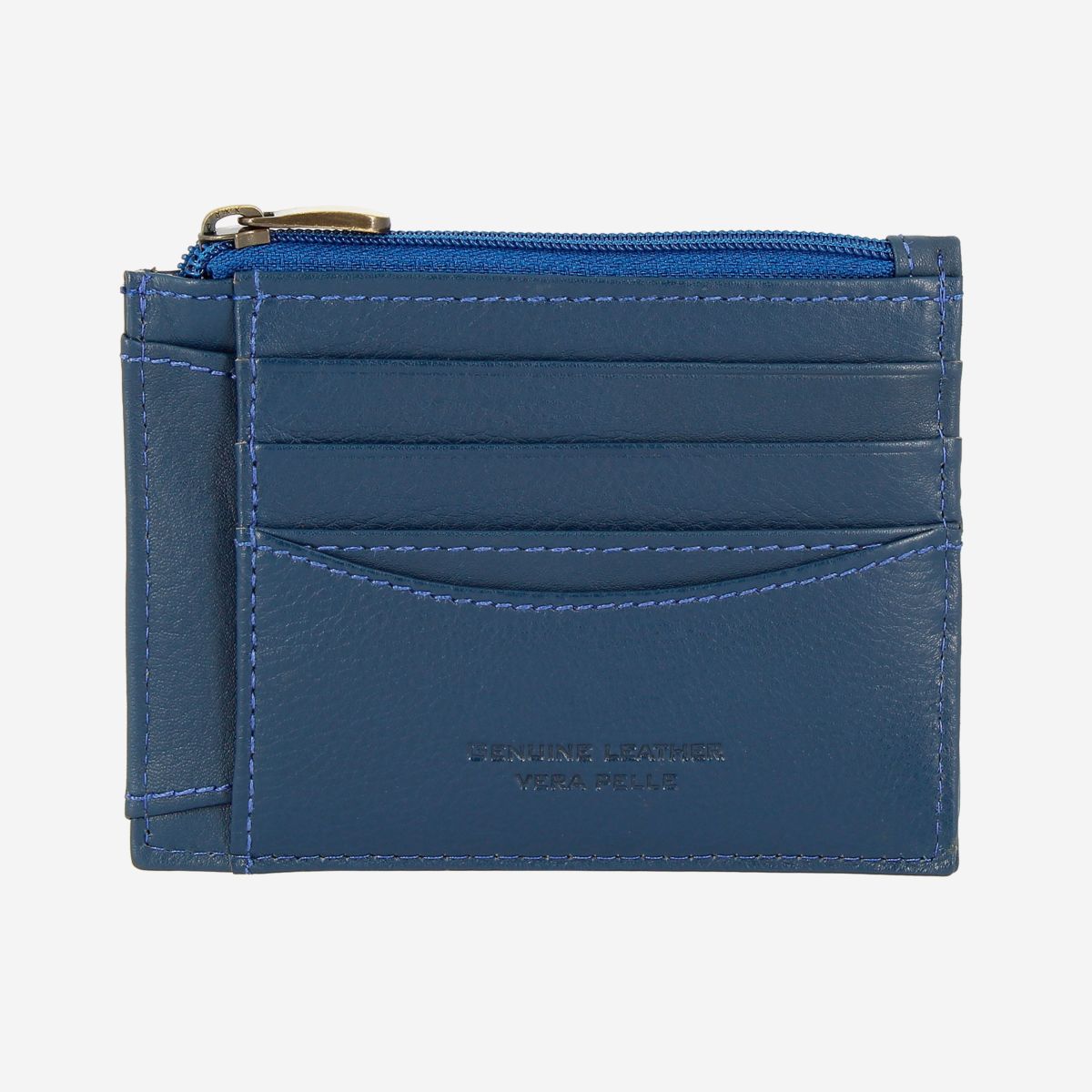 NUVOLA PELLE Slim Leather Credit Card Wallet - Blue