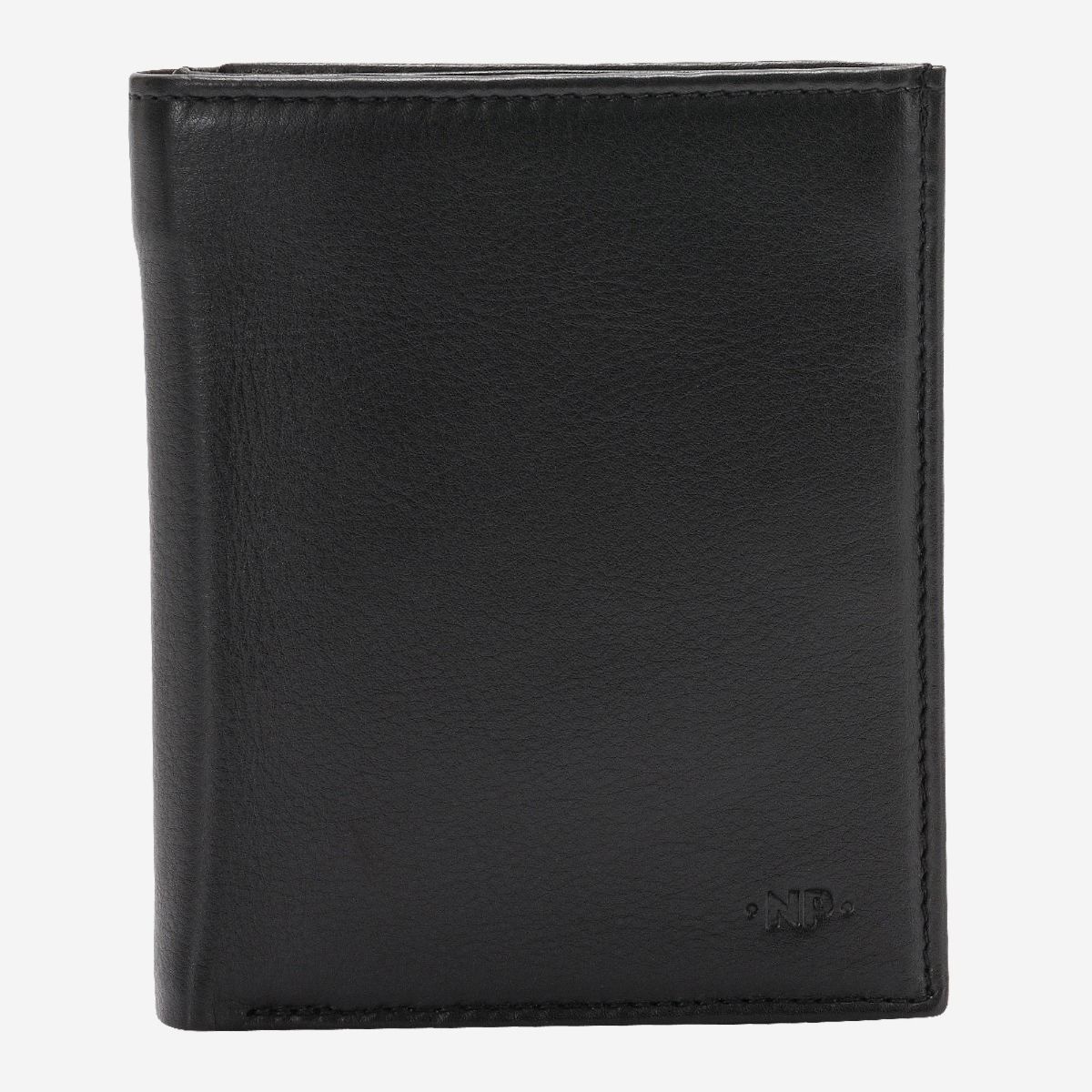 NUVOLA PELLE Vertical small leather wallet with coin pocket - Black