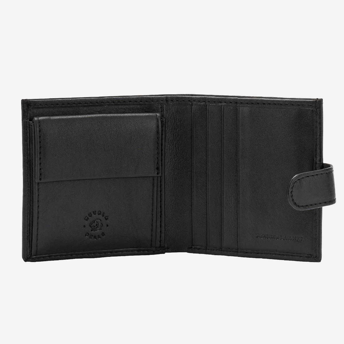 NUVOLA PELLE Mens Leather Wallet With Snap Closure Nappa - Black