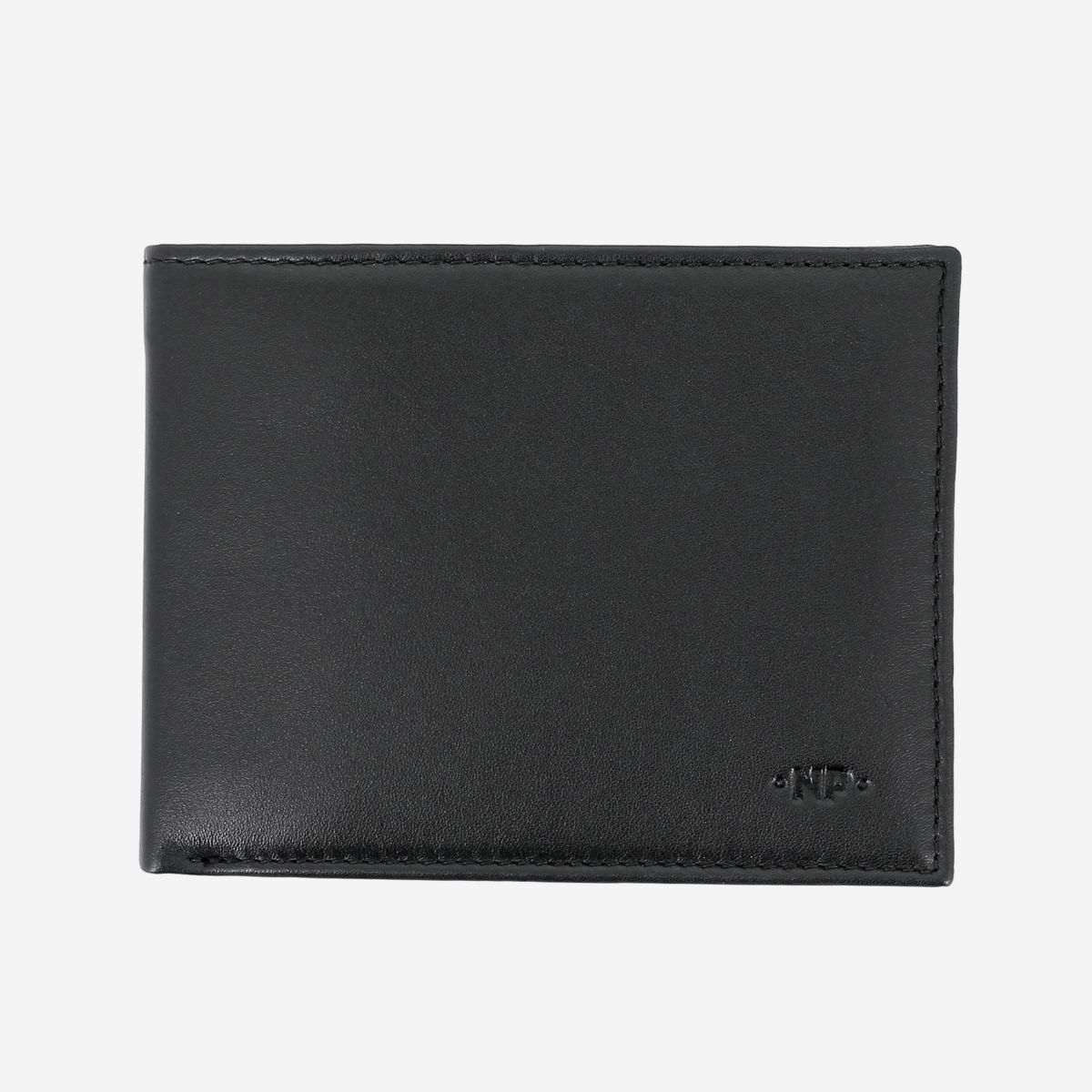 NUVOLA PELLE Elegant Mens Leather Wallet With Coin Coin Purse - Black