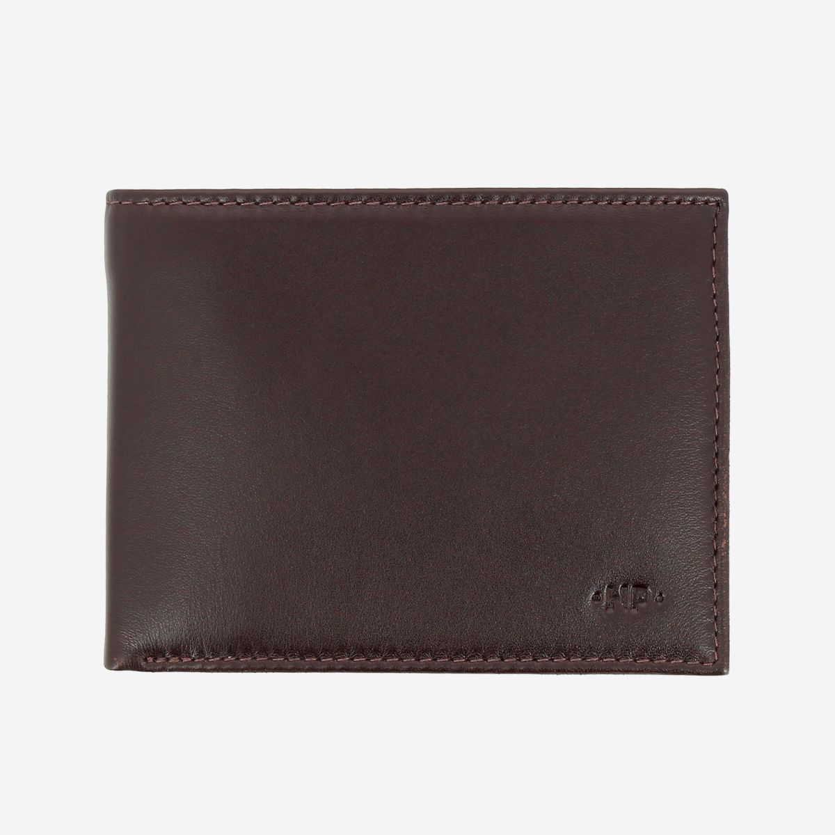 NUVOLA PELLE Elegant Mens Leather Wallet With Coin Coin Purse - Dark Brown