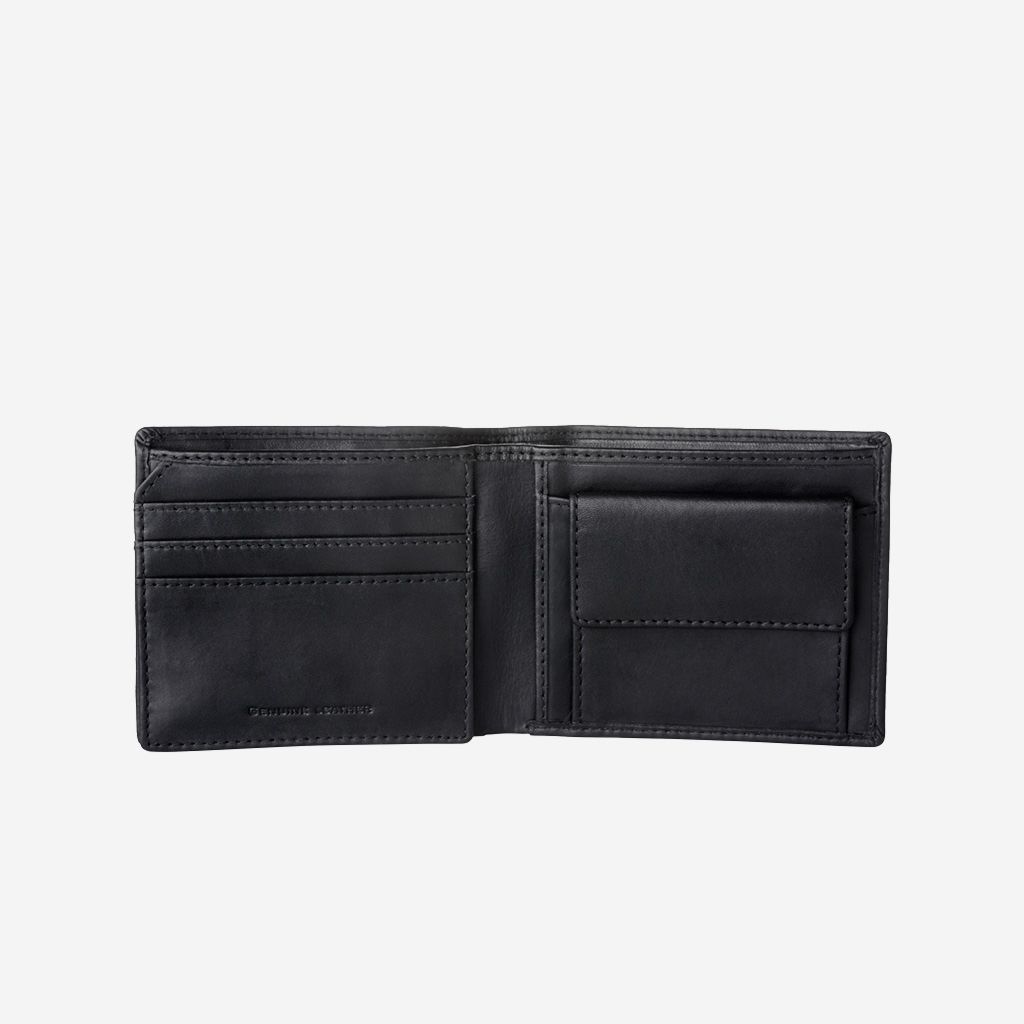 NUVOLA PELLE Small Mens Leather Bifold Wallet With Coin Holder 