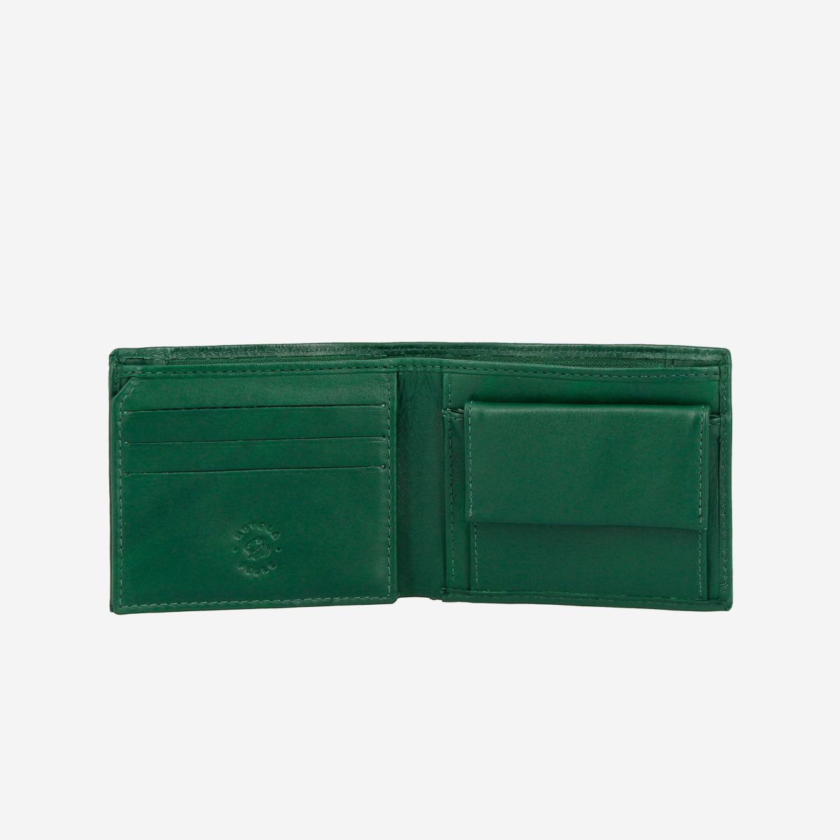 NUVOLA PELLE Small Wallet For Men With Coin Purse - Green