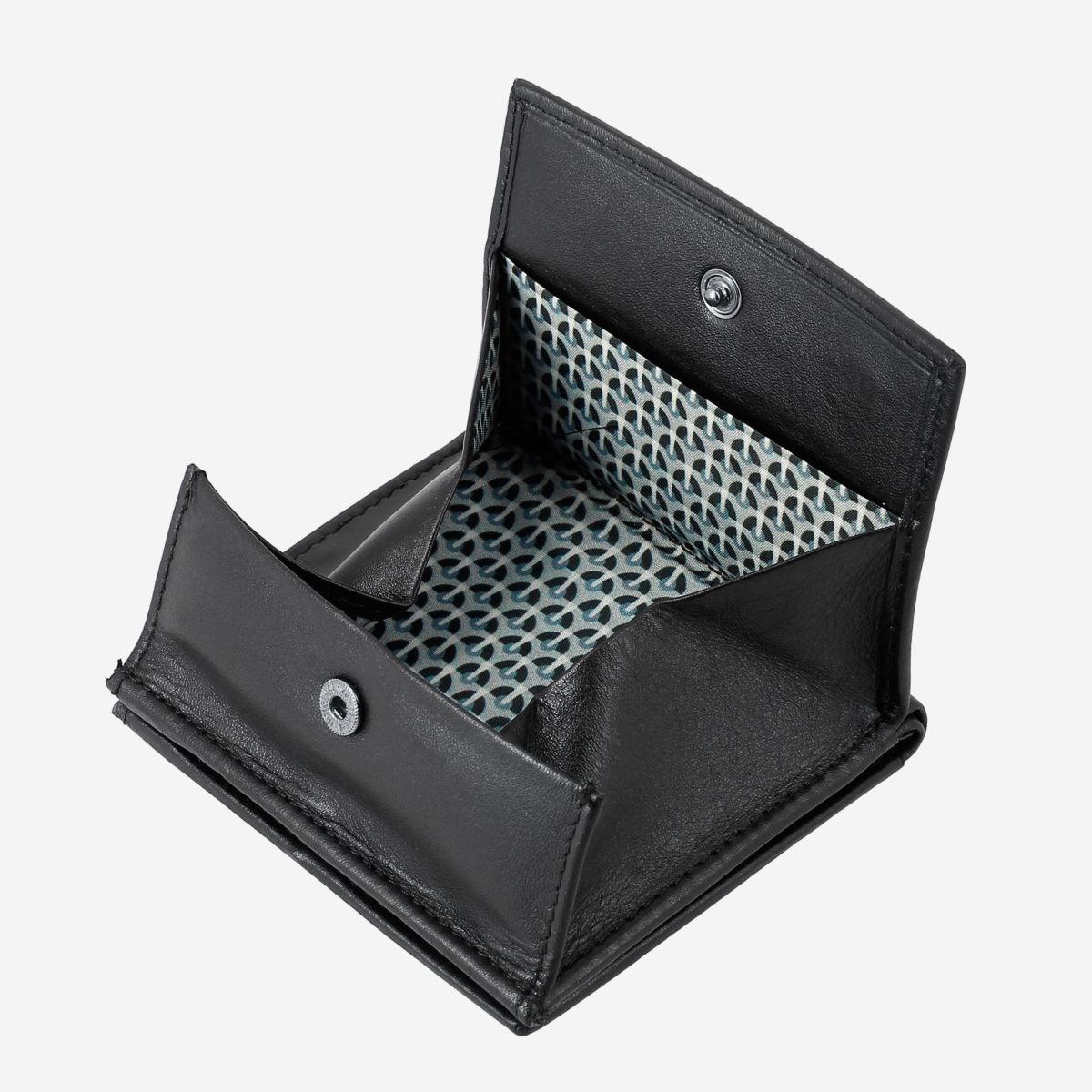 NUVOLA PELLE Small Unique Leather Wallet  - Black