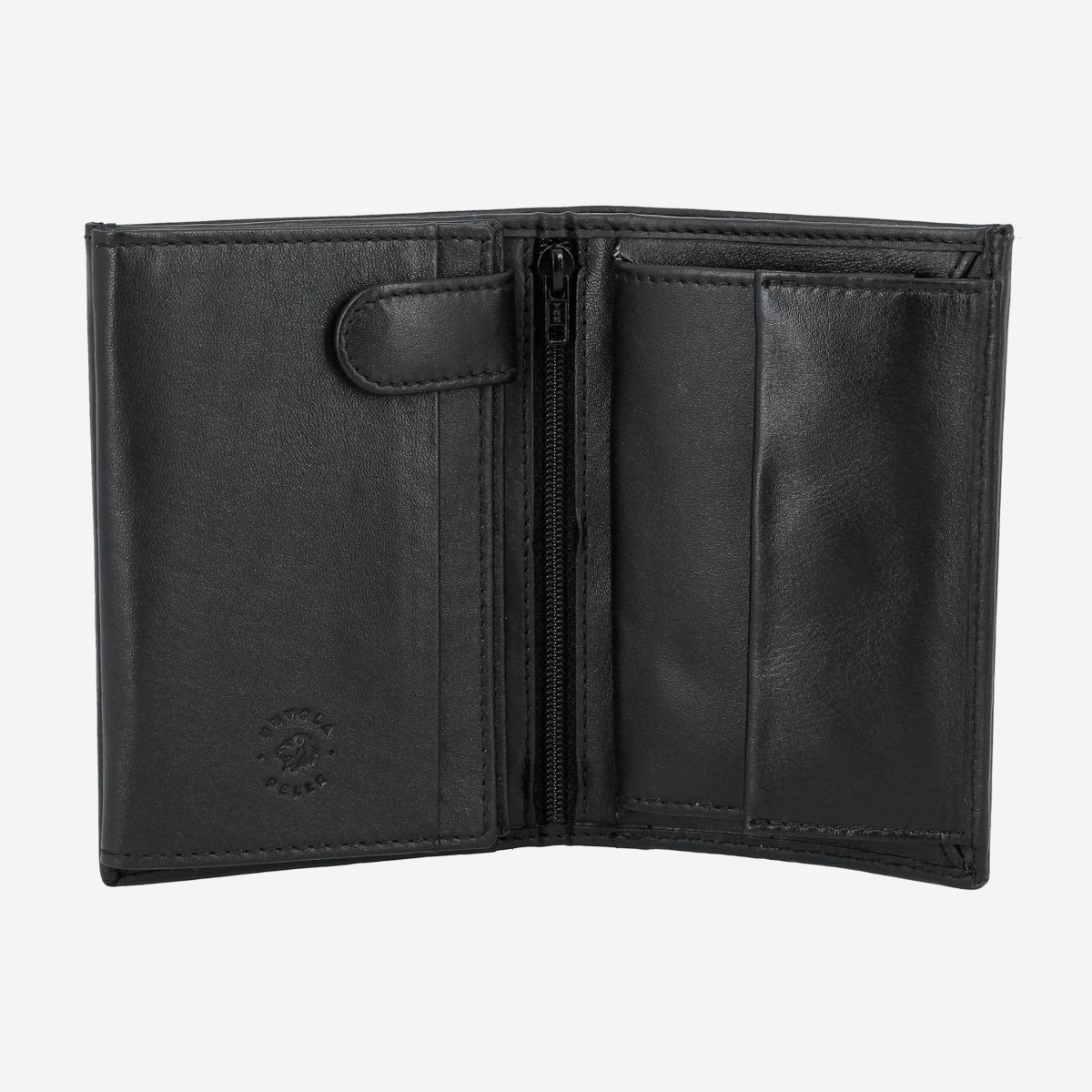 Mens Vertical Wallet With Coin Pocket - Black