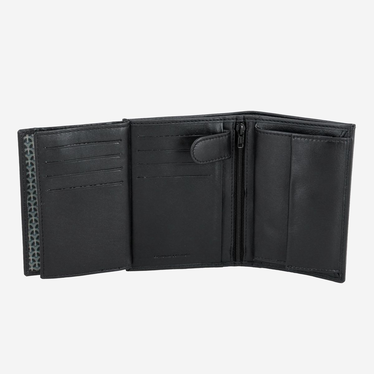 NUVOLA PELLE Mens Vertical Wallet With Coin Pocket - Black