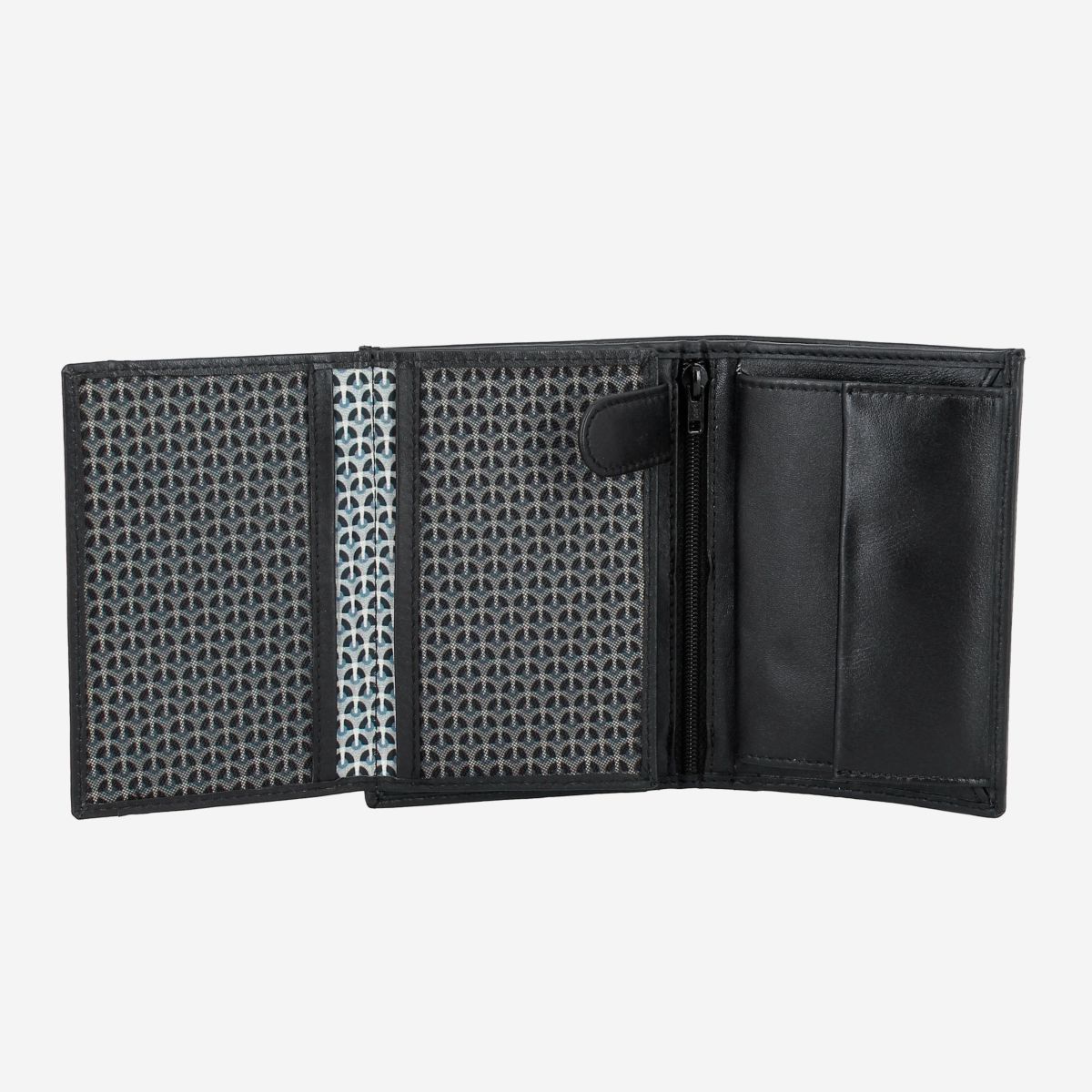 NUVOLA PELLE Mens Vertical Wallet With Coin Pocket - Black
