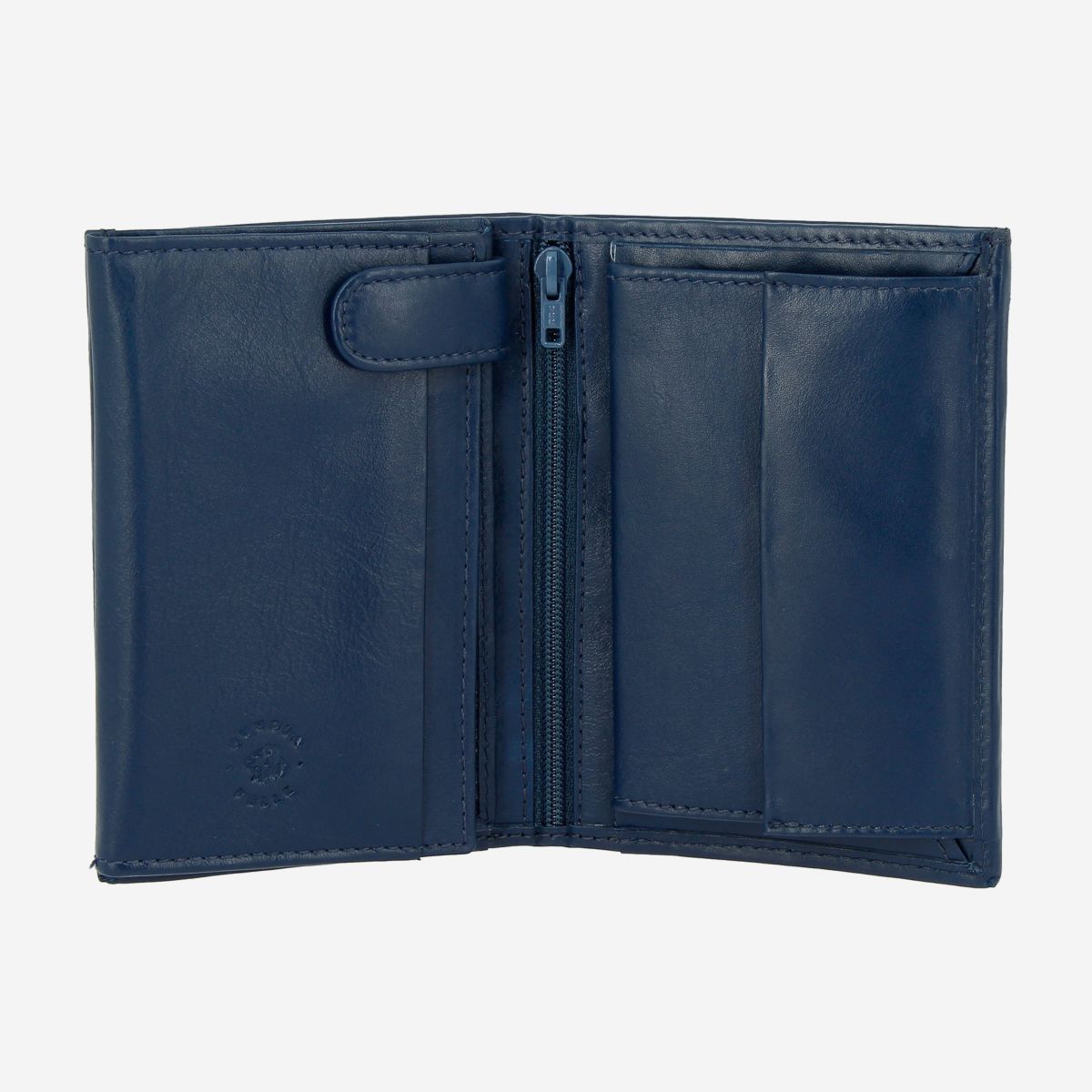 NUVOLA PELLE Mens Vertical Wallet With Coin Pocket - Blue