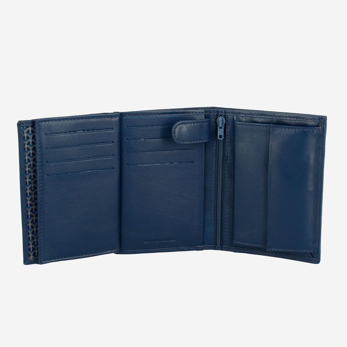 NUVOLA PELLE Mens Vertical Wallet With Coin Pocket - Blue