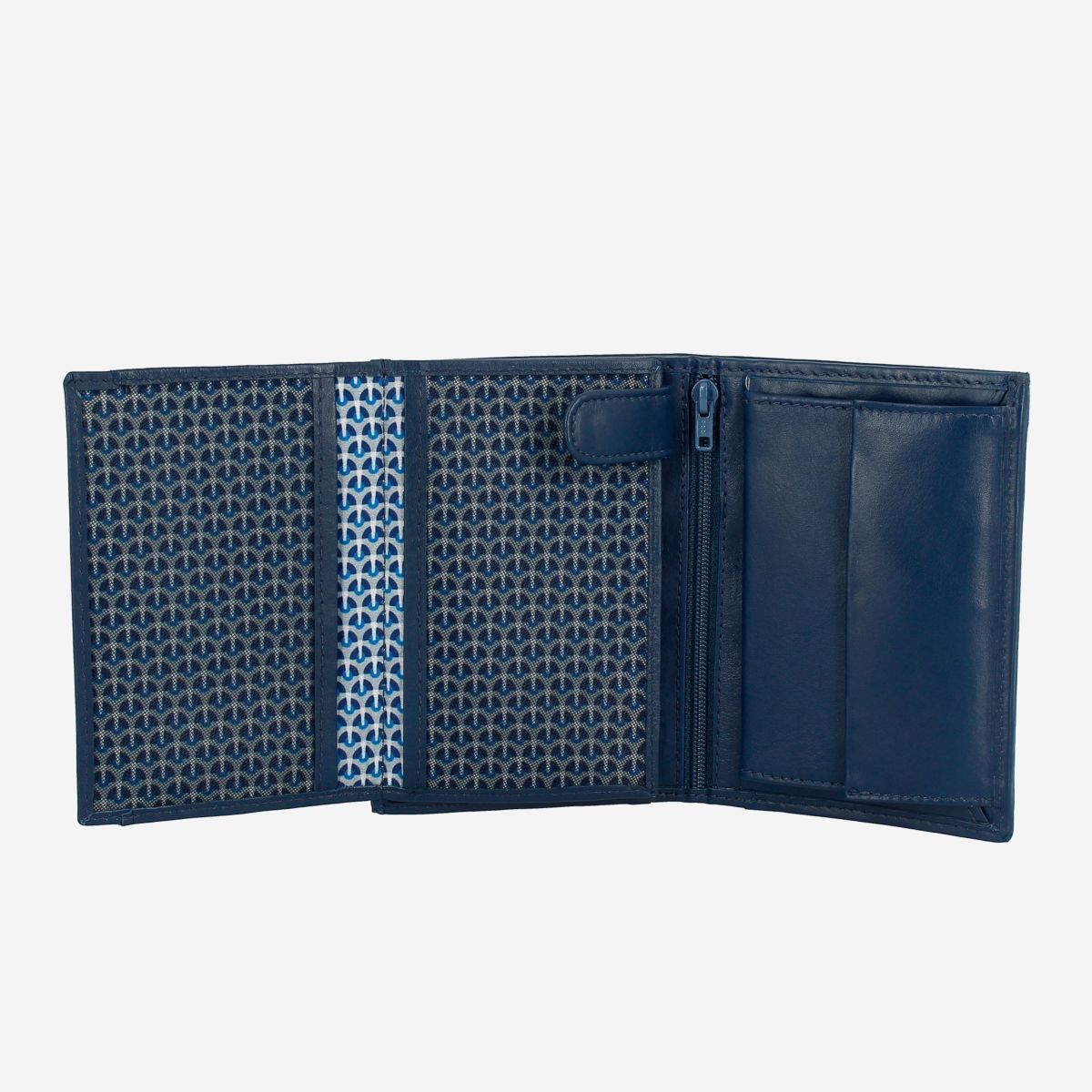 NUVOLA PELLE Mens Vertical Wallet With Coin Pocket - Blue