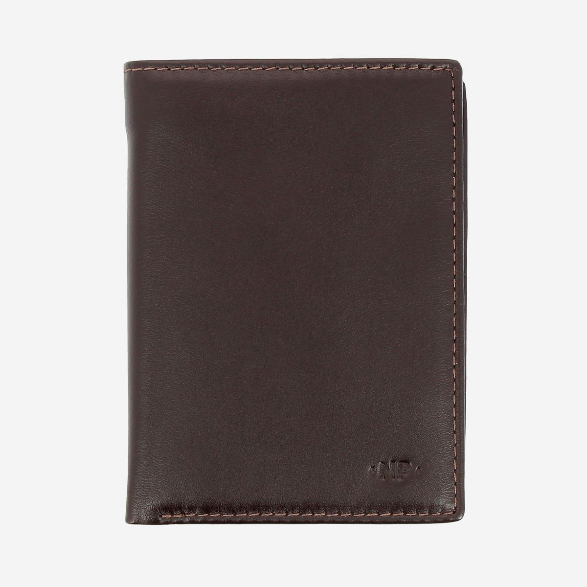 NUVOLA PELLE Mens Vertical Wallet With Coin Pocket - Dark Brown