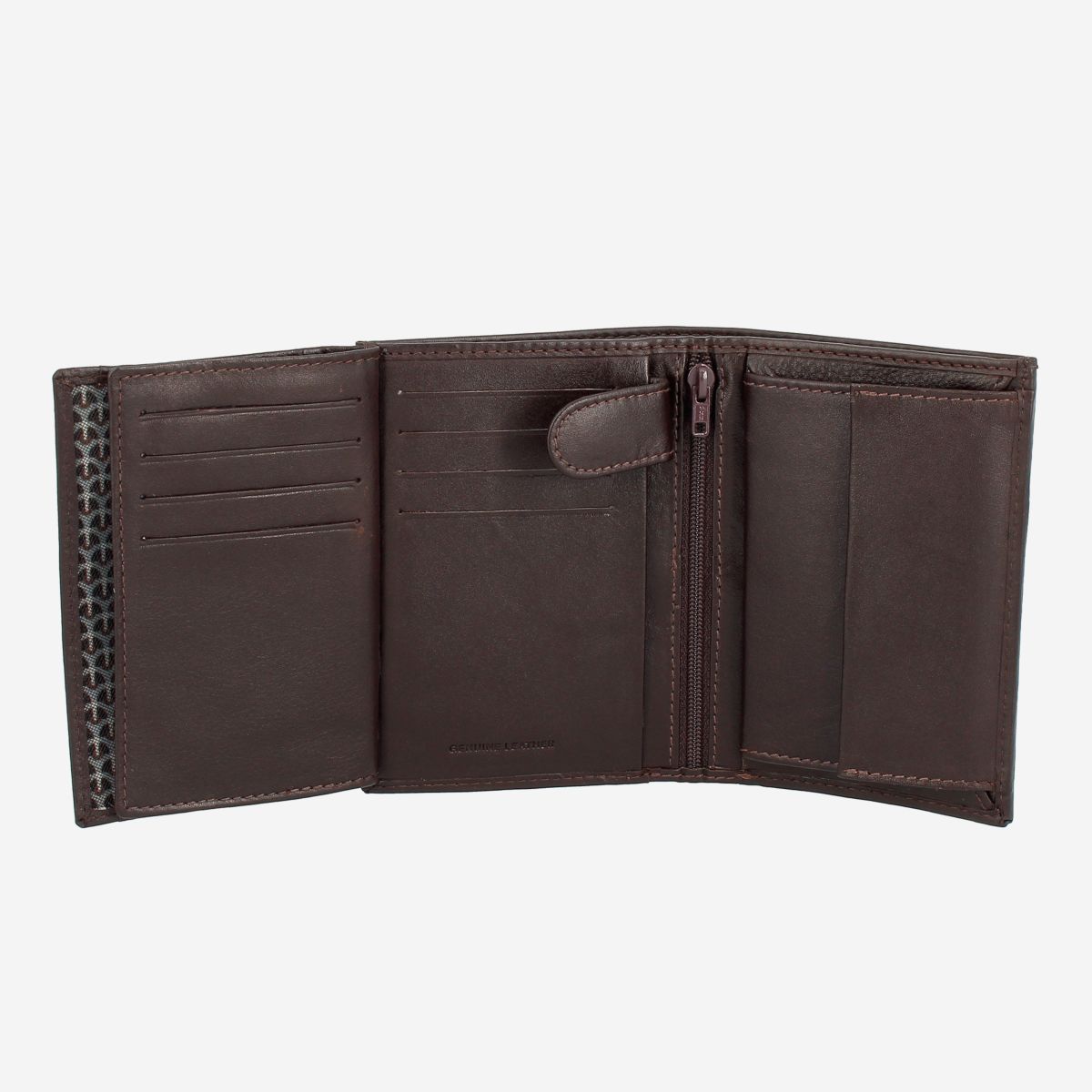 NUVOLA PELLE Mens Vertical Wallet With Coin Pocket - Dark Brown