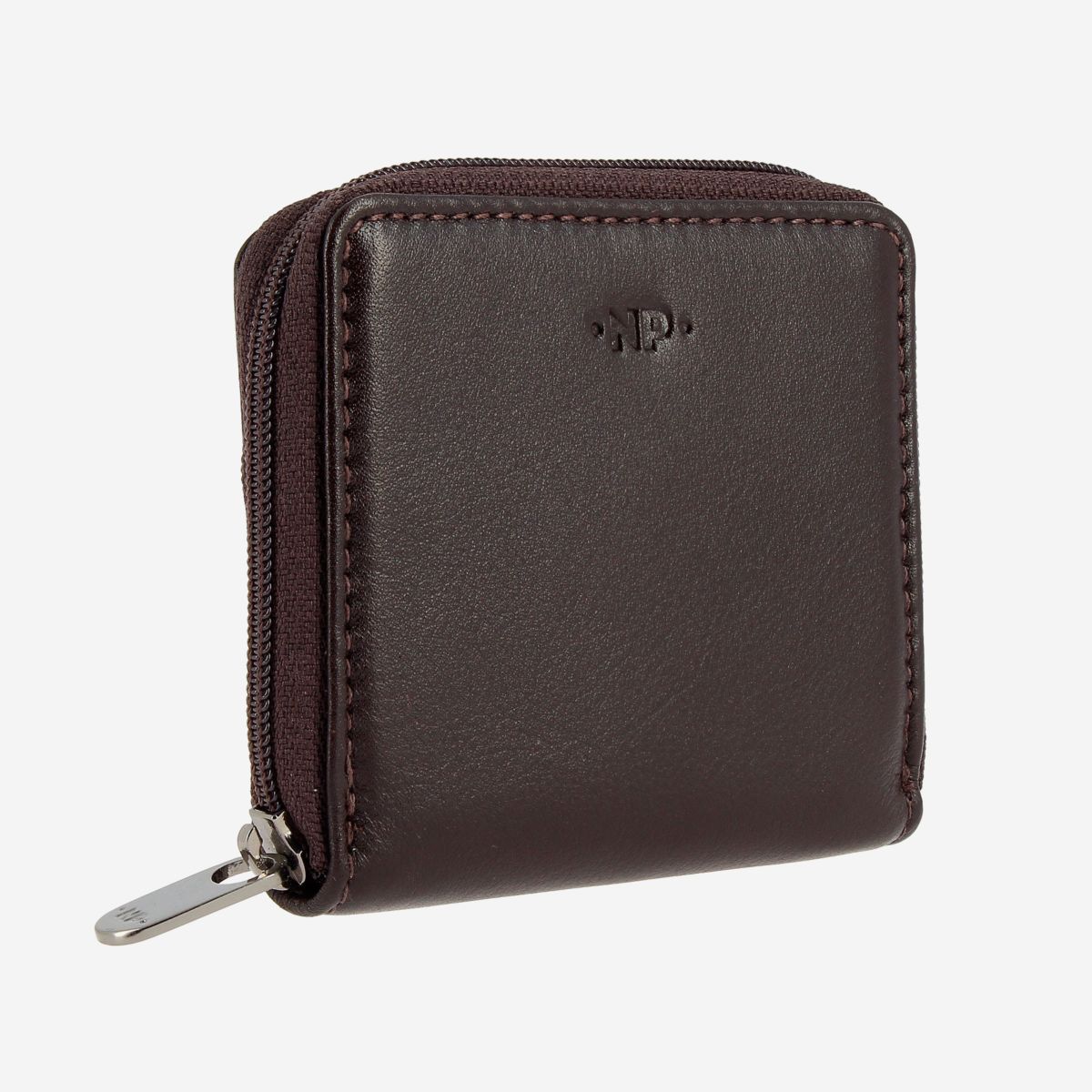 NUVOLA PELLE Leather Coin Purse - Dark Brown
