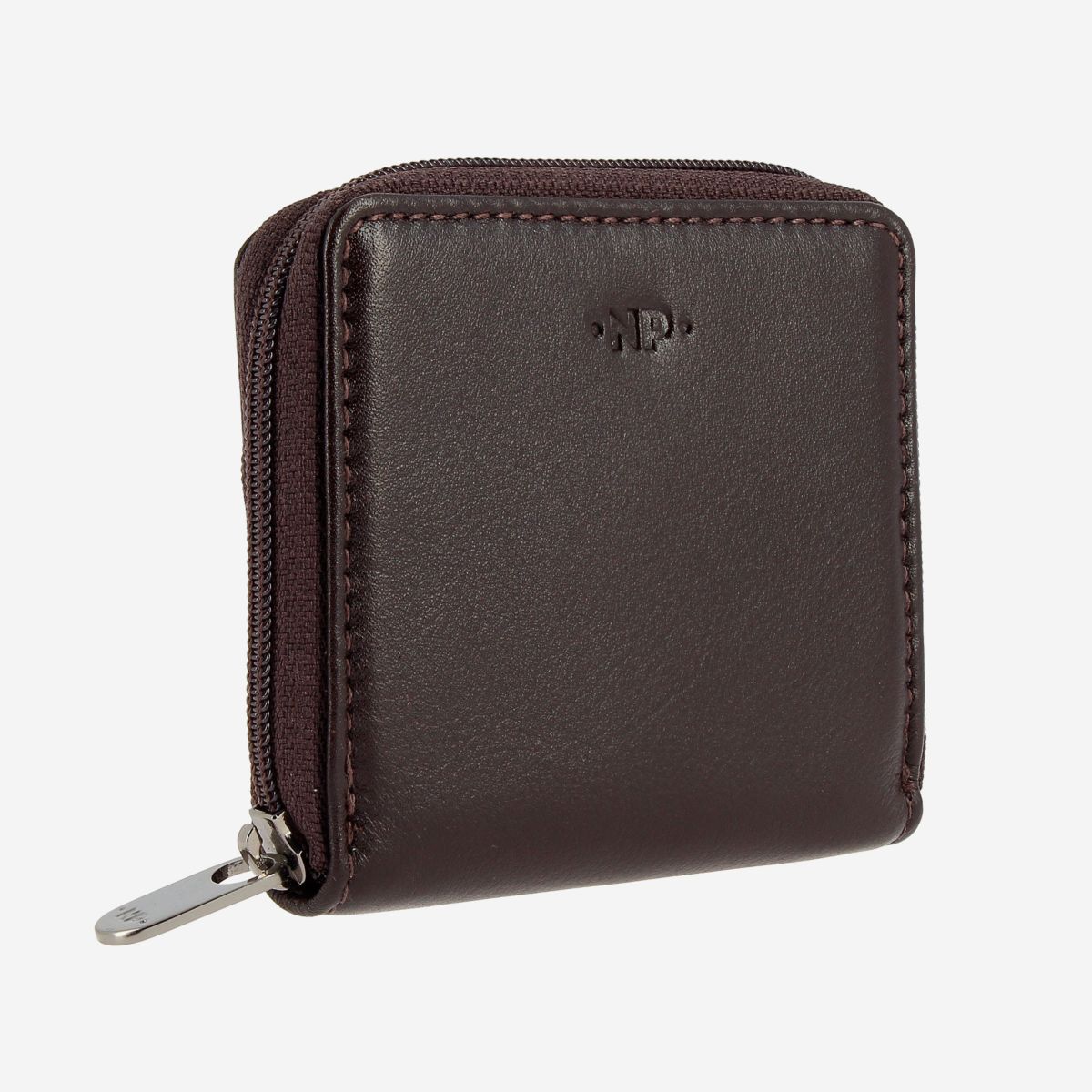 Brown Leather Zipped Coin purse