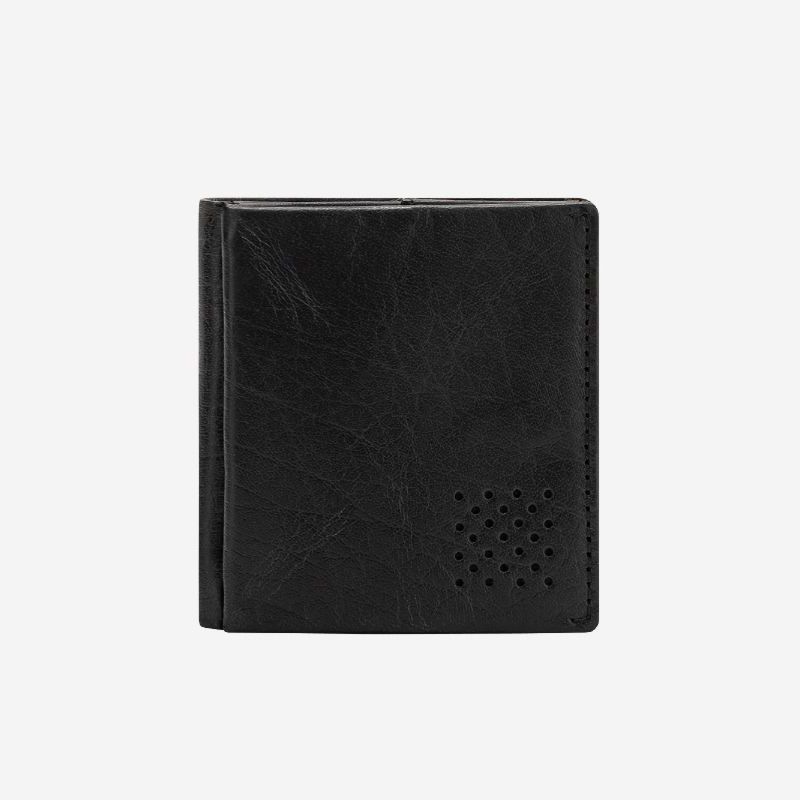 DuDu Small Unique Leather Wallet  - Black