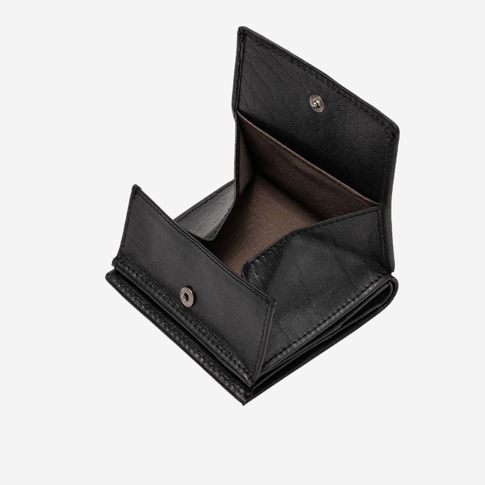 DuDu Small Unique Leather Wallet  - Black