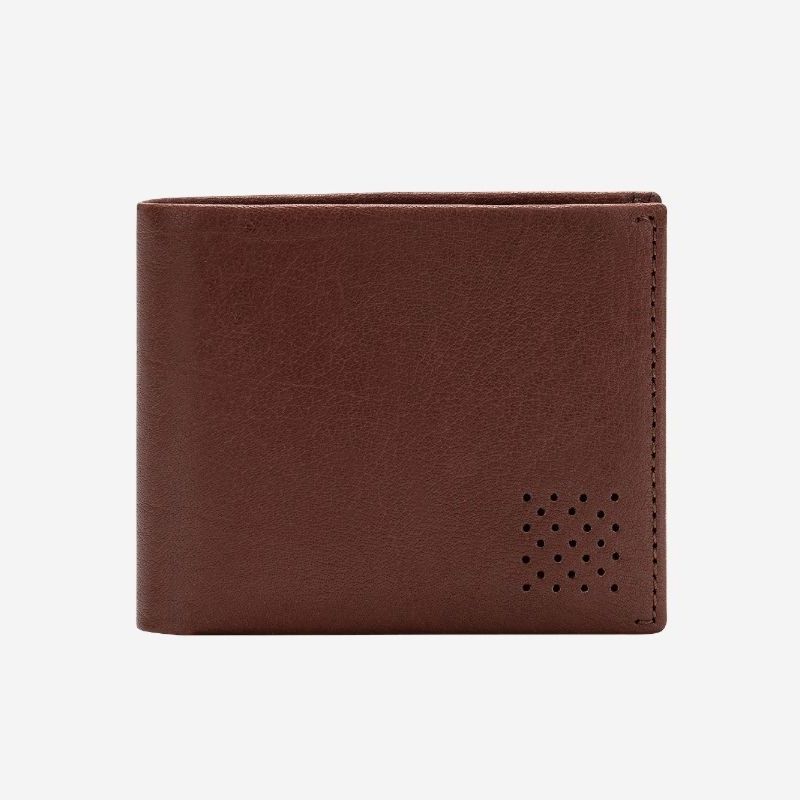 DuDu Leather Wallet With Coin Pocket For Men - Brown