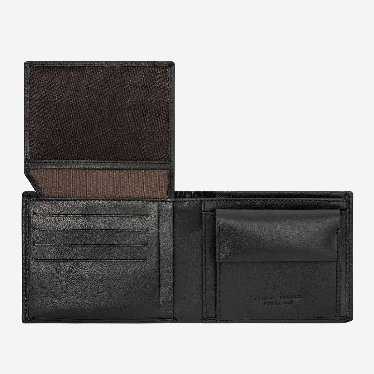 DuDu Leather Wallet With Coin Pocket For Men - Black