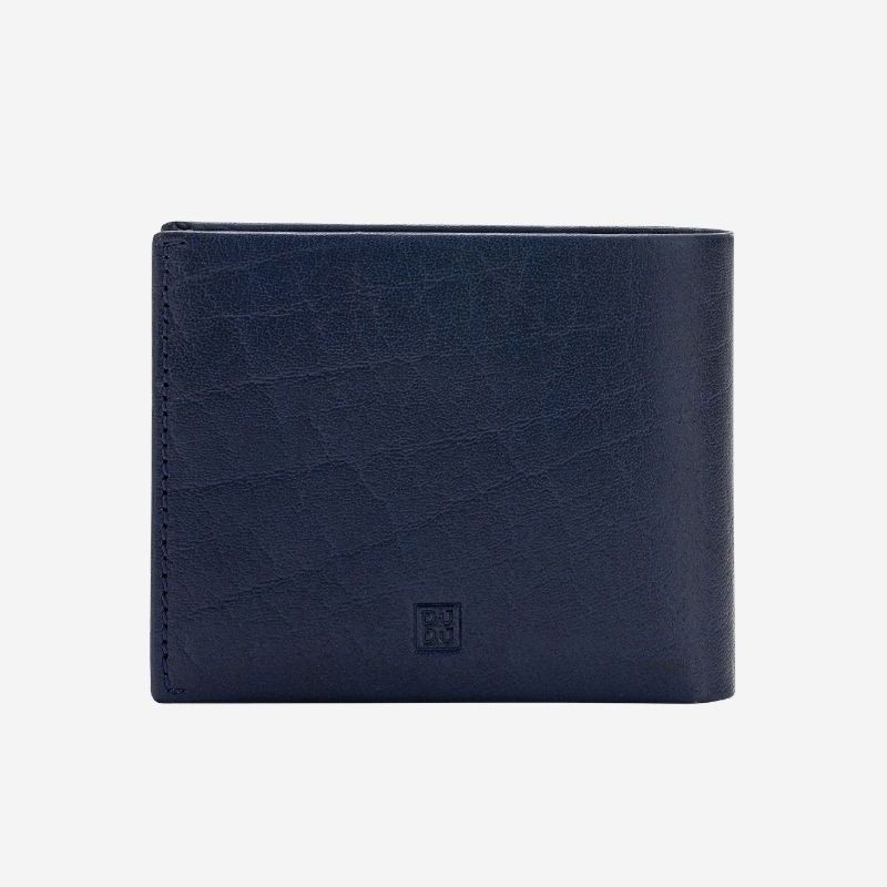 DuDu Leather Wallet With Coin Pocket For Men - Blue