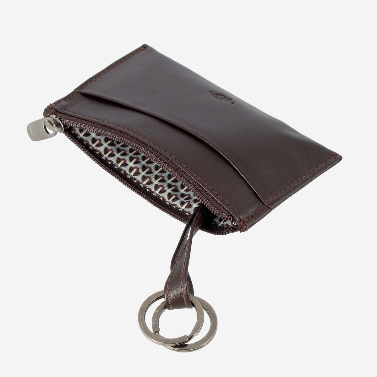 NUVOLA PELLE Leather Coin Purse - Dark Brown