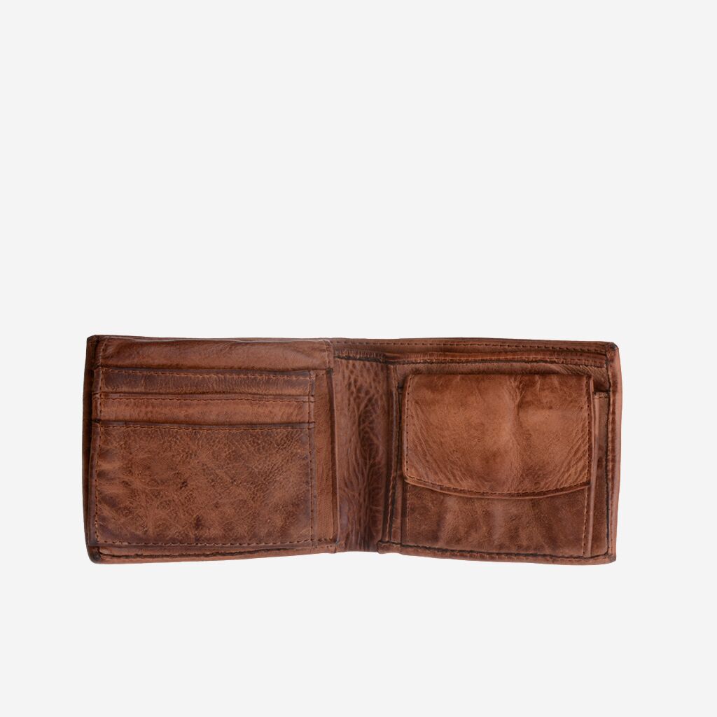 DuDu Mans hand-made soft natural high quality leather wallet - Onyx Brown