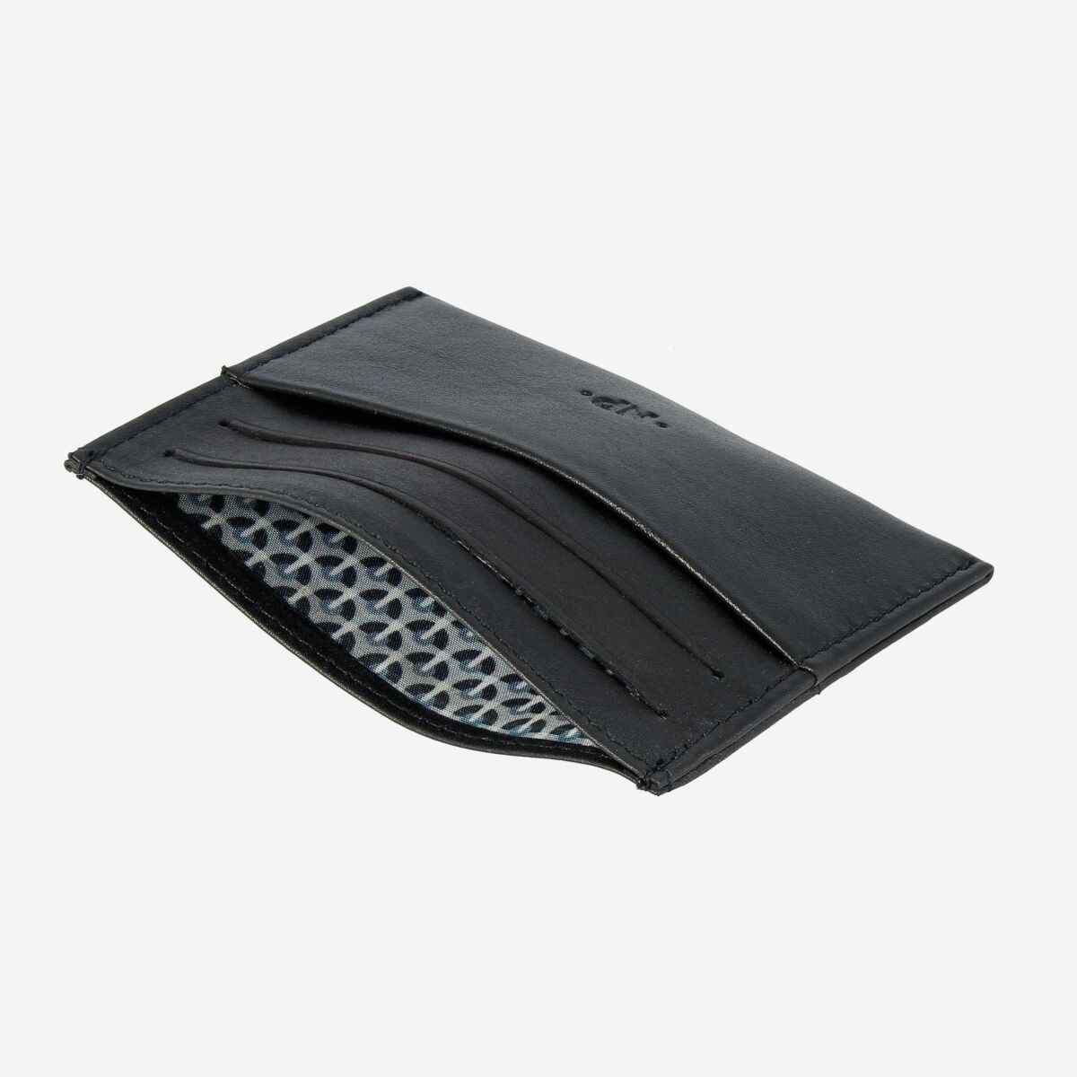 NUVOLA PELLE Minimalist leather credit card wallet - Black