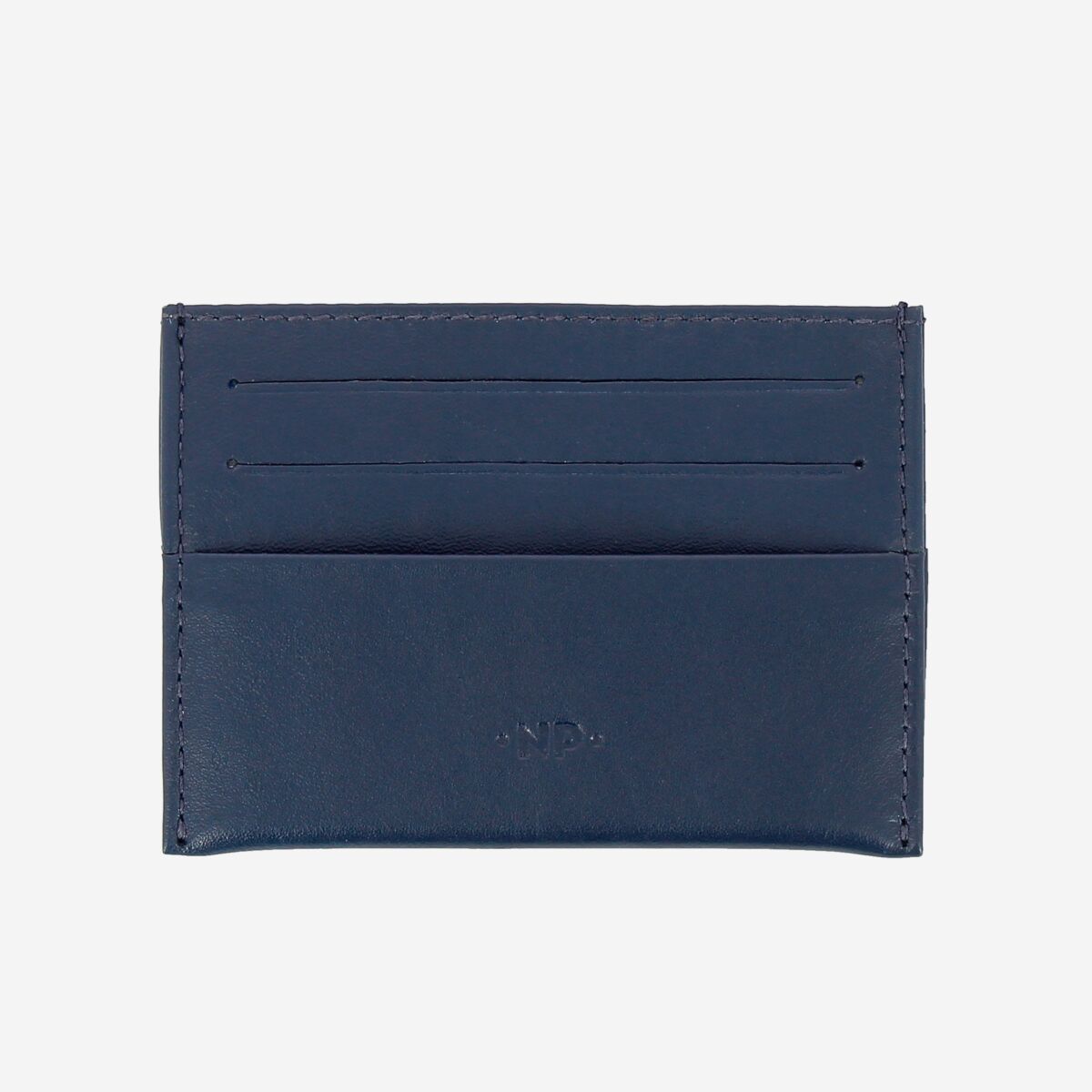 Minimalist leather credit card wallet - Blue