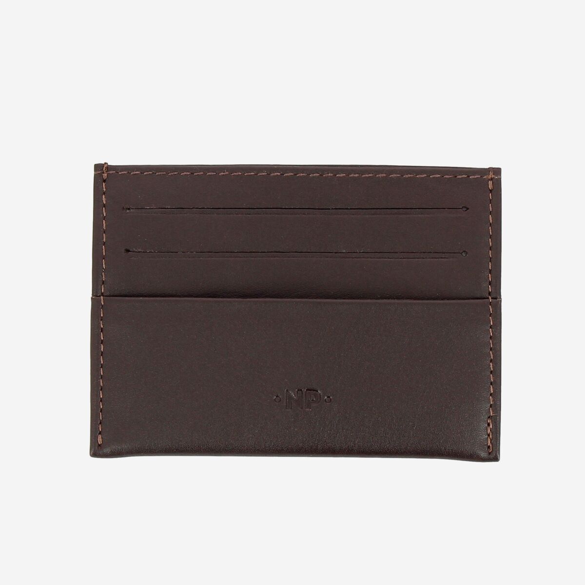 NUVOLA PELLE Minimalist leather credit card wallet - Dark Brown