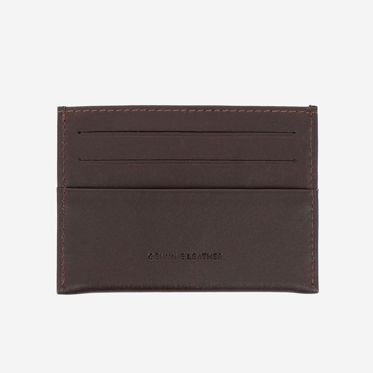 NUVOLA PELLE Minimalist leather credit card wallet - Dark Brown