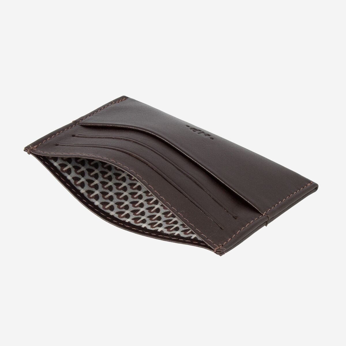 NUVOLA PELLE Minimalist leather credit card wallet - Dark Brown