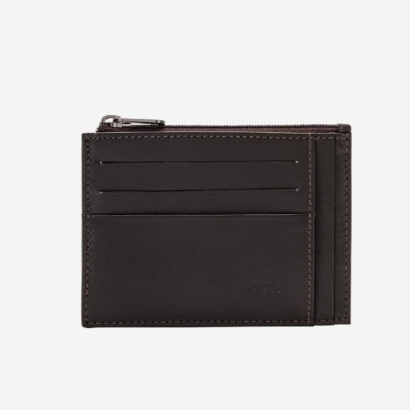 NUVOLA PELLE Slim Leather Credit Card Wallet - Dark Brown