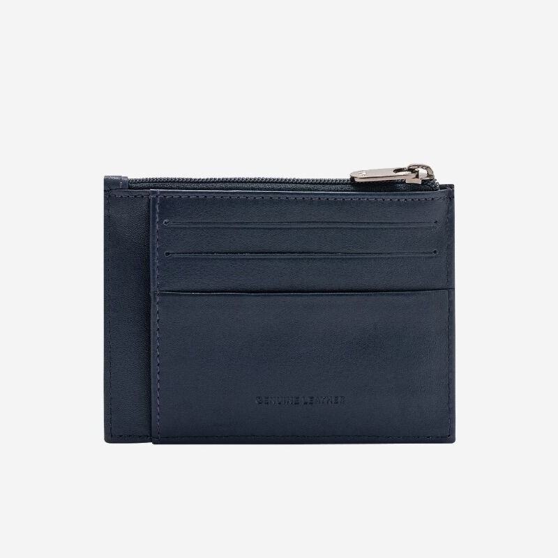 NUVOLA PELLE Slim Leather Credit Card Wallet - Blue