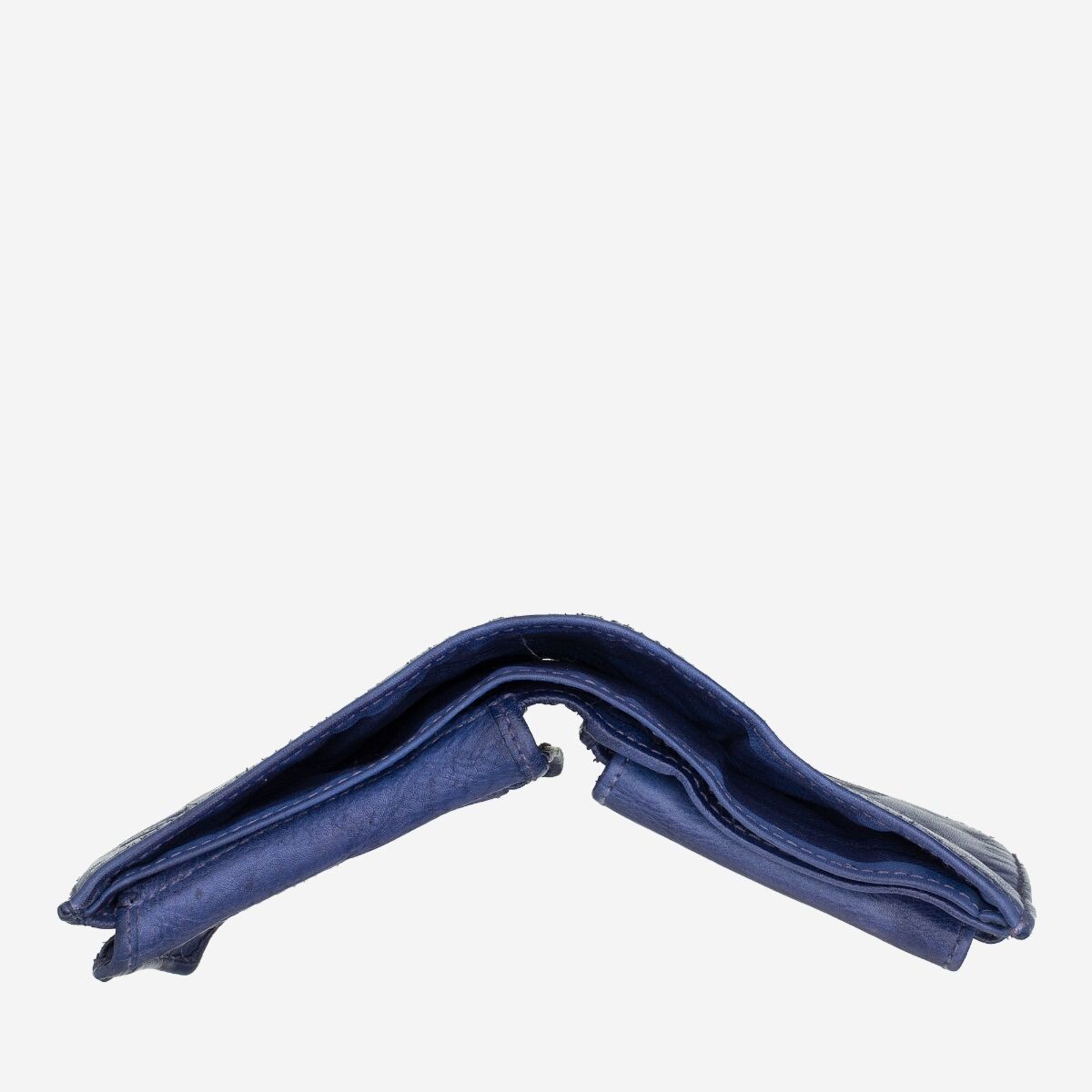 DuDu Mans hand-made soft natural high quality leather wallet - Indigo Blue