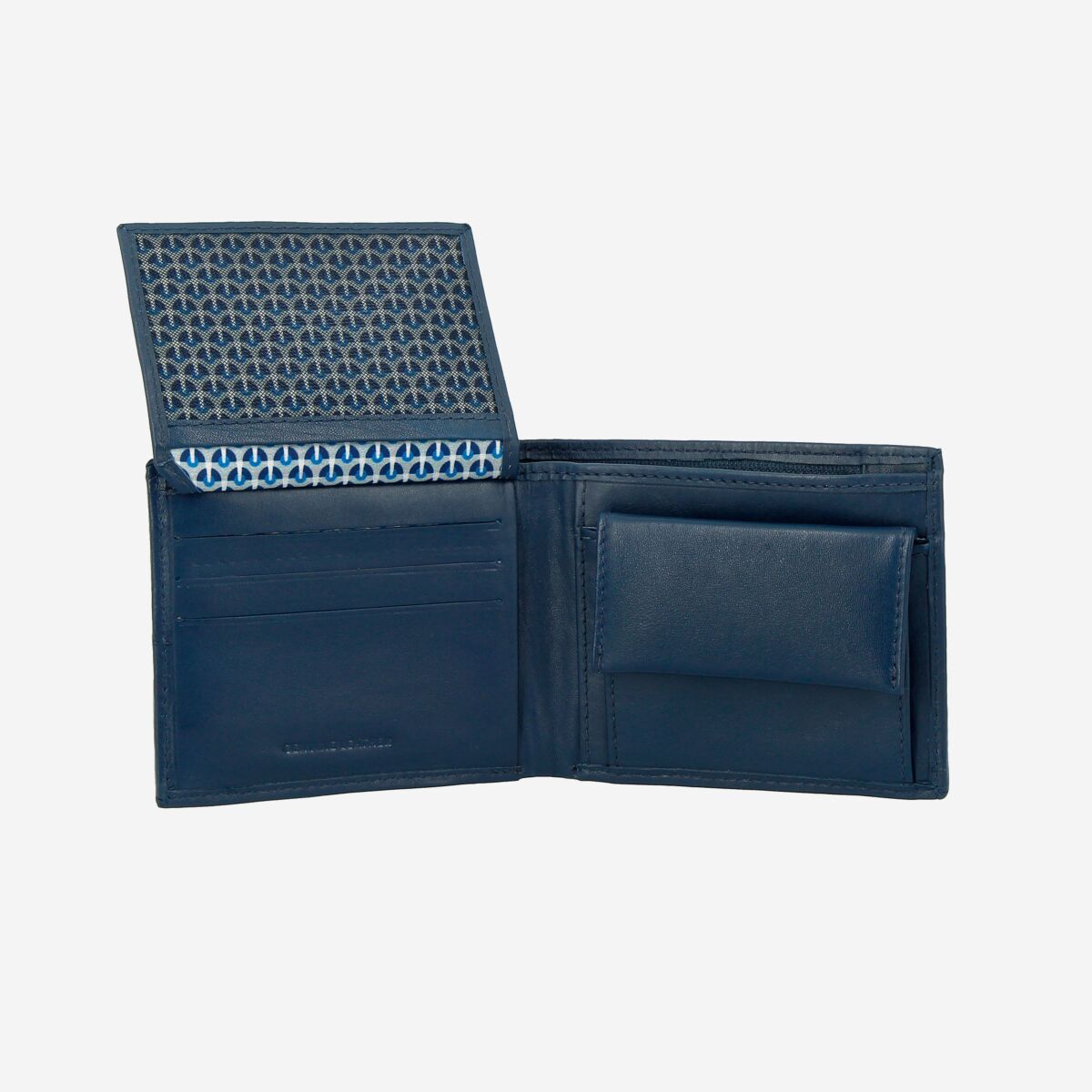 NUVOLA PELLE Small Wallet For Men With Coin Purse - Blue