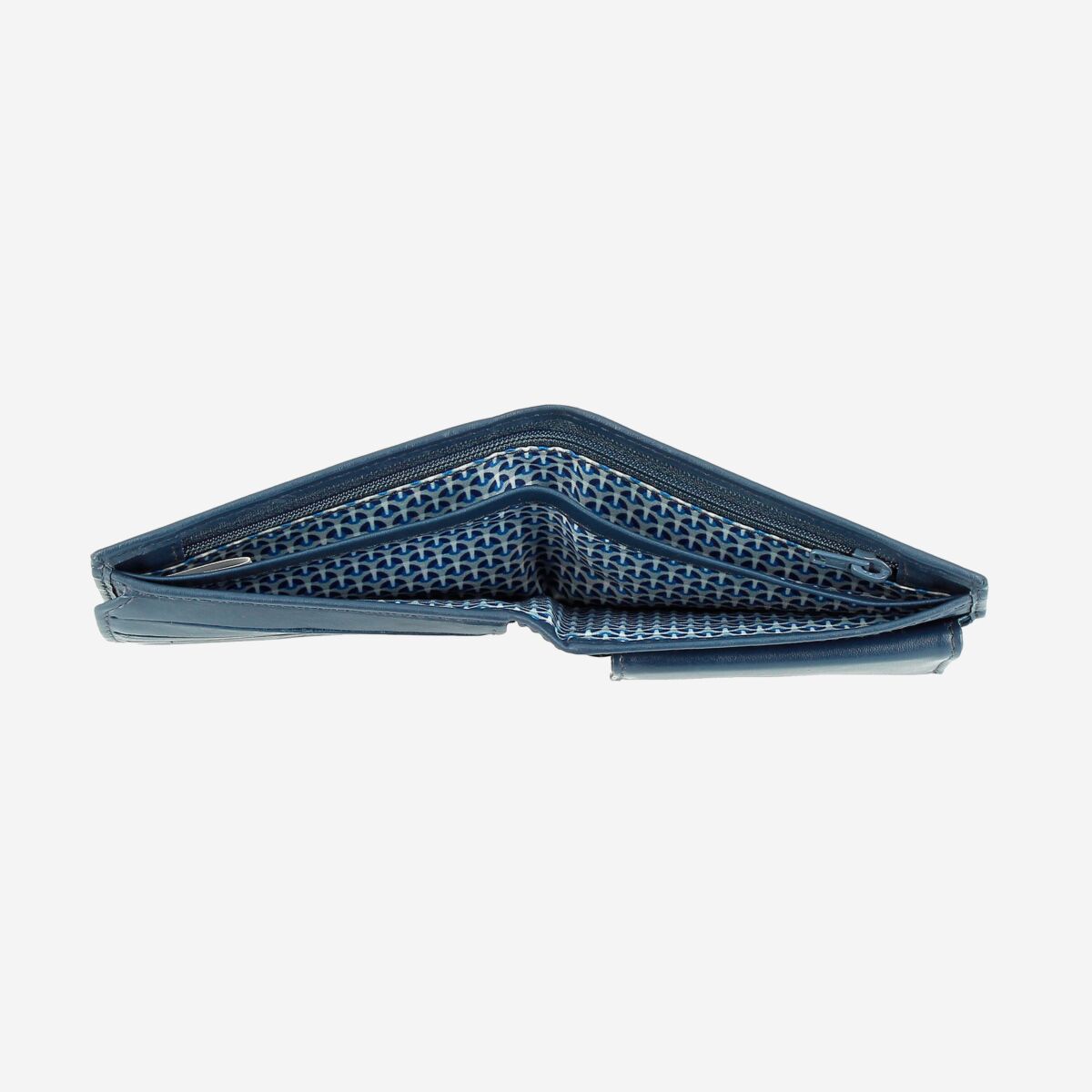 NUVOLA PELLE Small Wallet For Men With Coin Purse - Blue