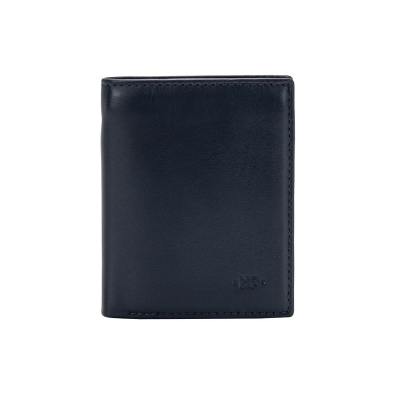 NUVOLA PELLE Small mens wallet with coin pocket - Blue