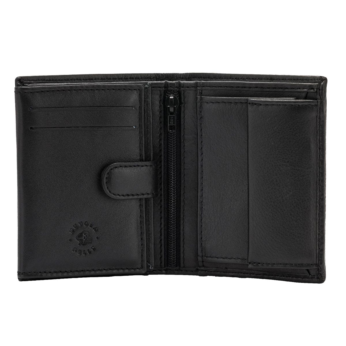 NUVOLA PELLE Small mens wallet with coin pocket - Black
