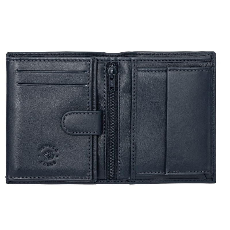 Small mens wallet with coin pocket - Blue