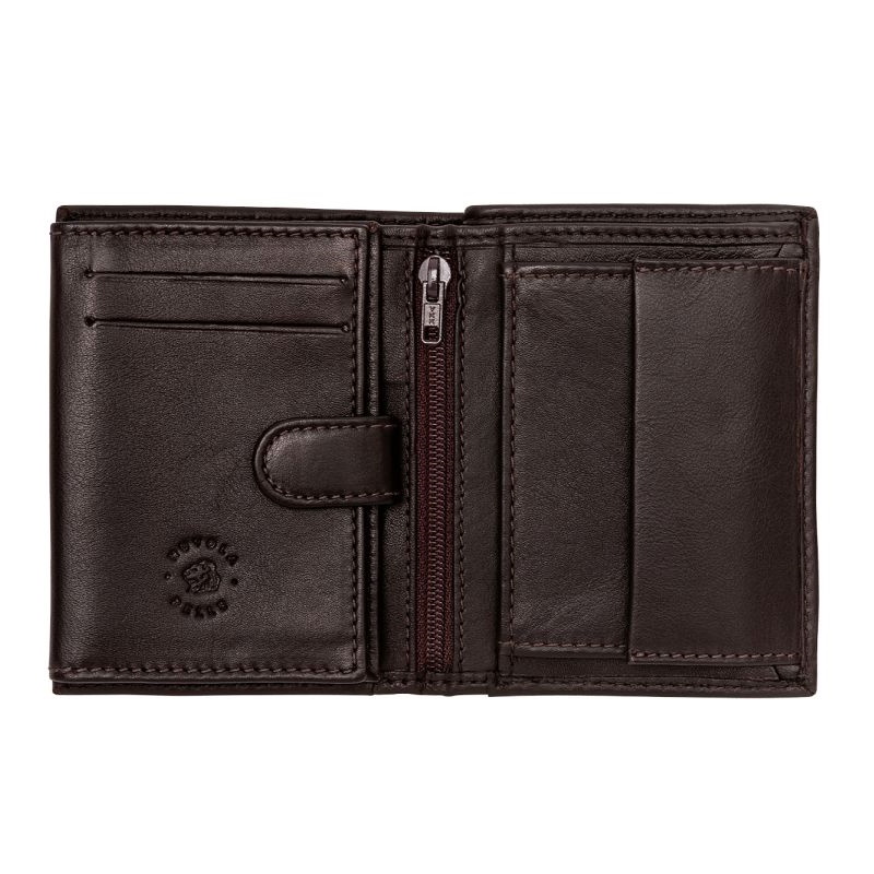 NUVOLA PELLE Small mens wallet with coin pocket - Dark Brown